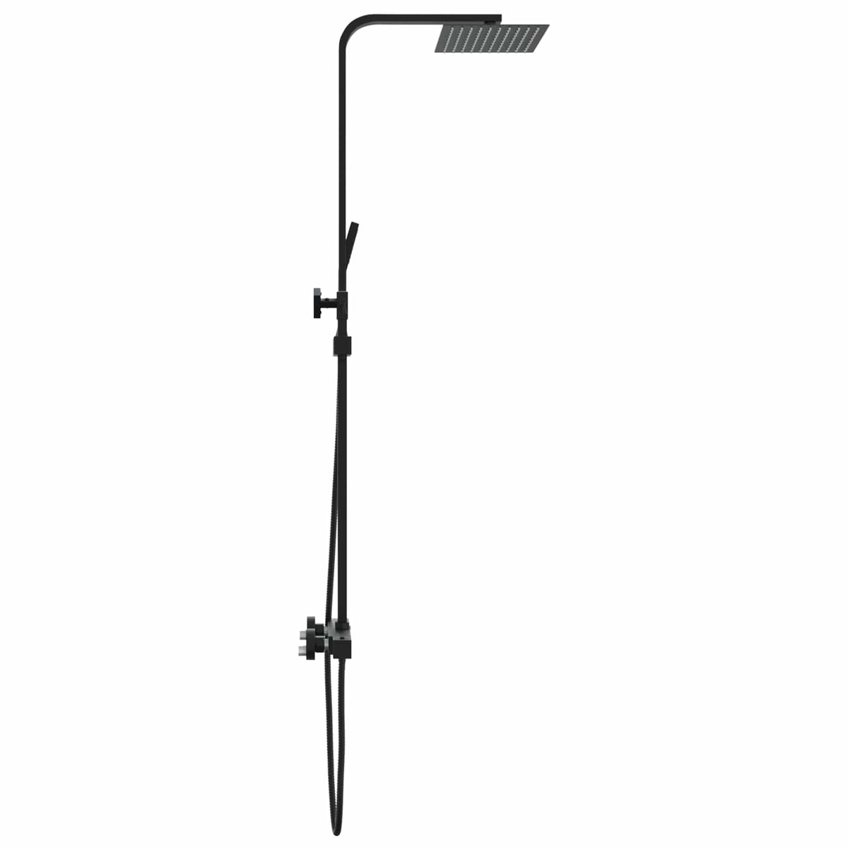 Thermostatic Shower System Set Stainless Steel 201 Black Square