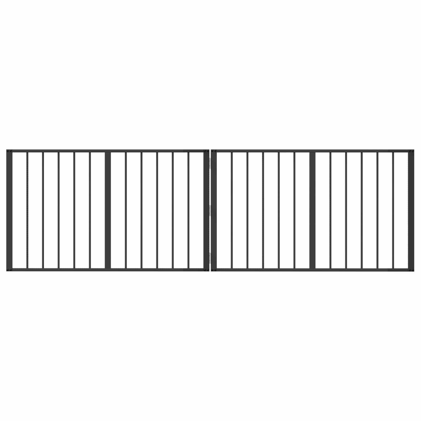 vidaXL Dog Gate 2 pcs Black 100 x 60 cm Galvanised Steel 2