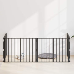 vidaXL Dog Gate 4 pcs Black 80 x 60 cm Galvanised Steel 1
