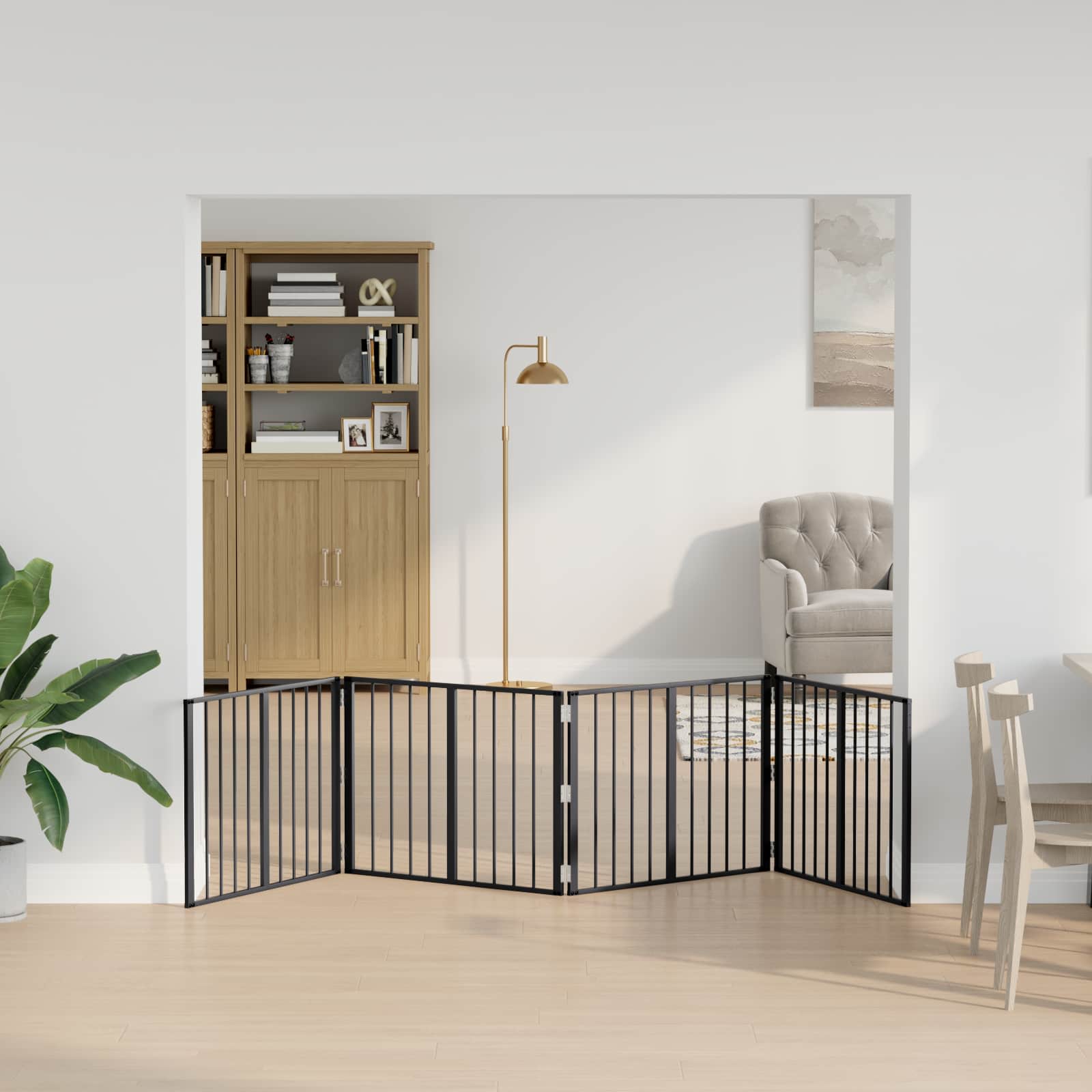 vidaXL Dog Gate 4 pcs Black 80 x 60 cm Galvanised Steel 3