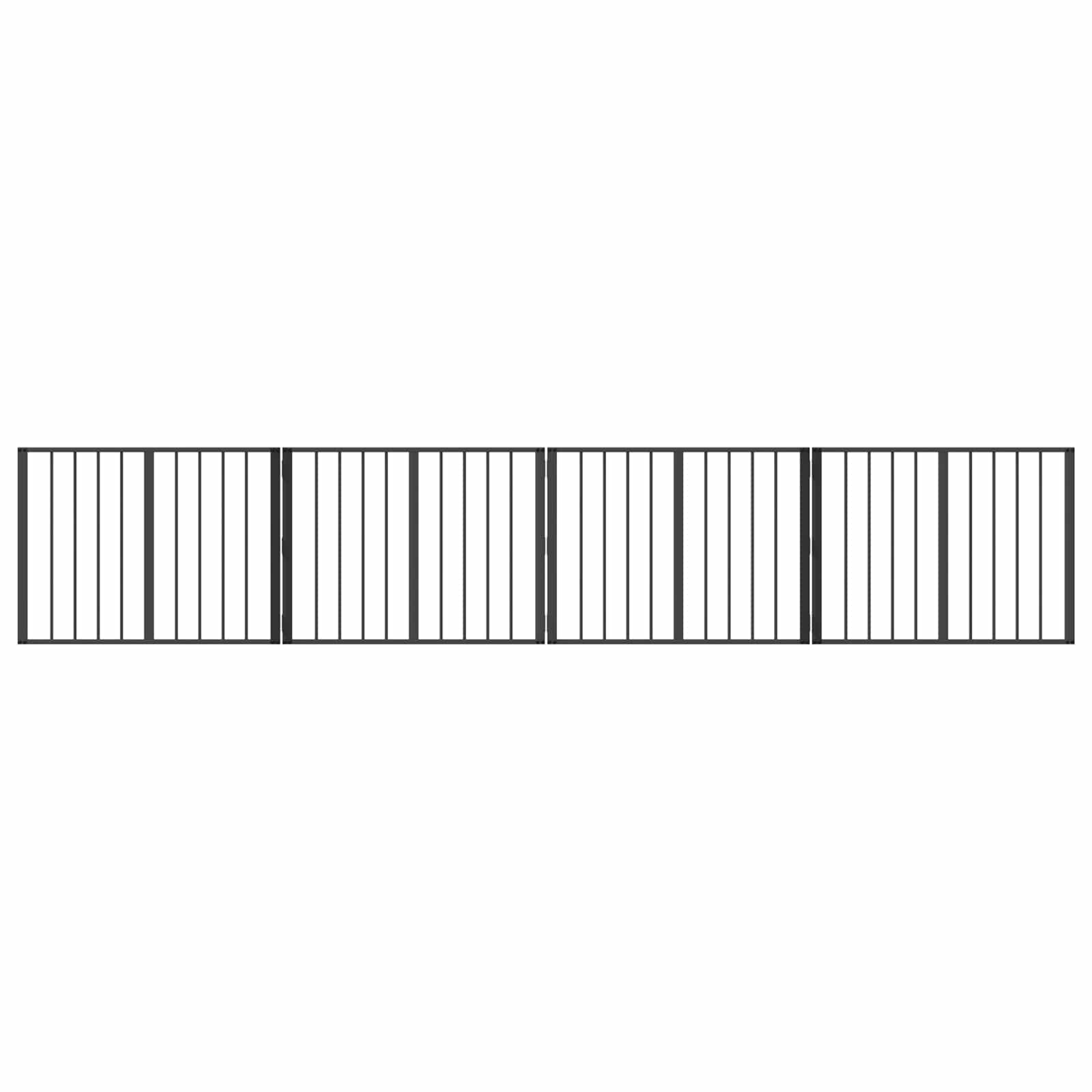vidaXL Dog Gate 4 pcs Black 80 x 60 cm Galvanised Steel 2