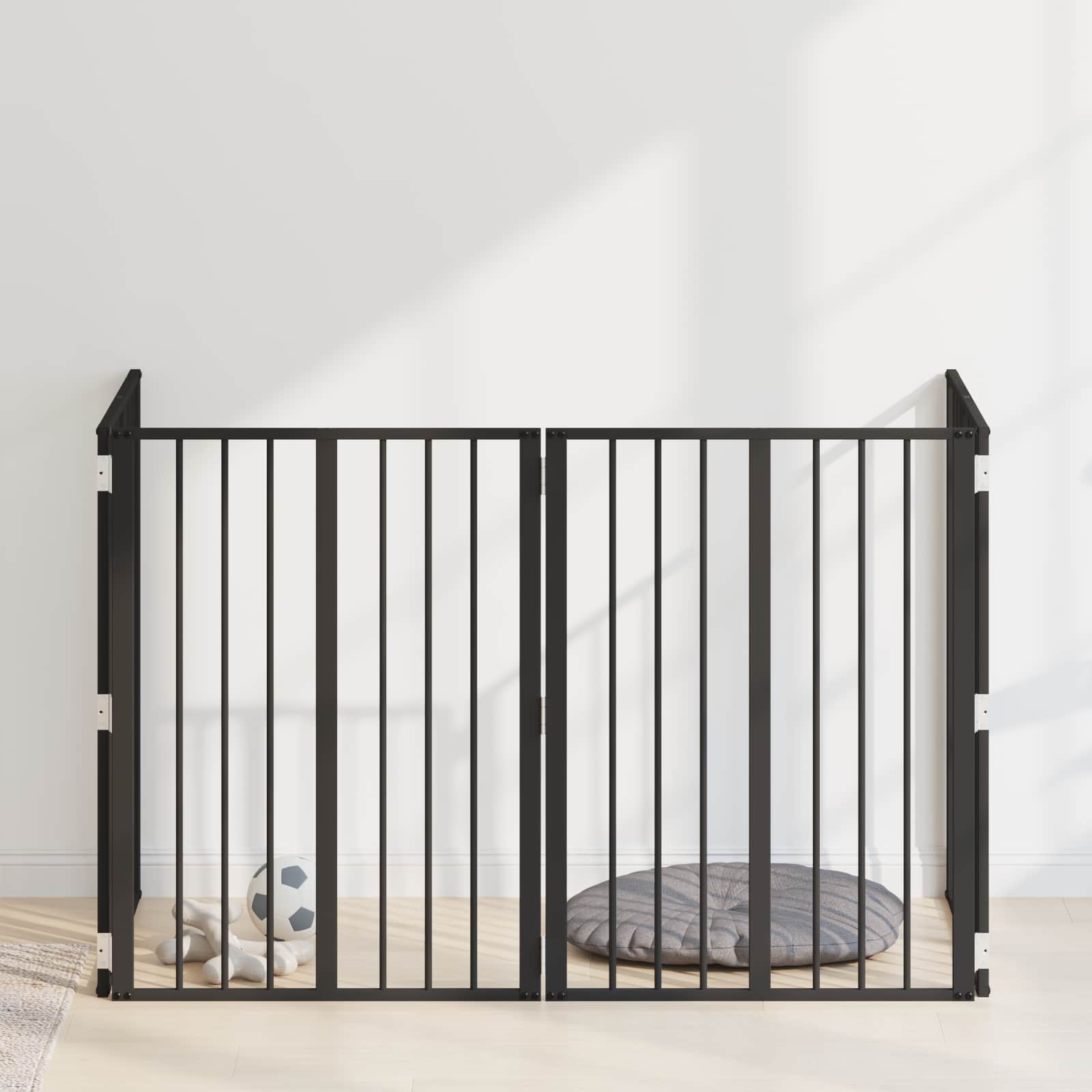 vidaXL Dog Gate 4 pcs Black 60 x 80 cm Galvanised Steel 1