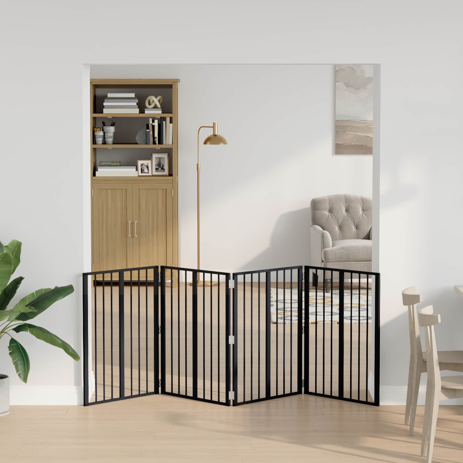 vidaXL Dog Gate 4 pcs Black 60 x 80 cm Galvanised Steel 3