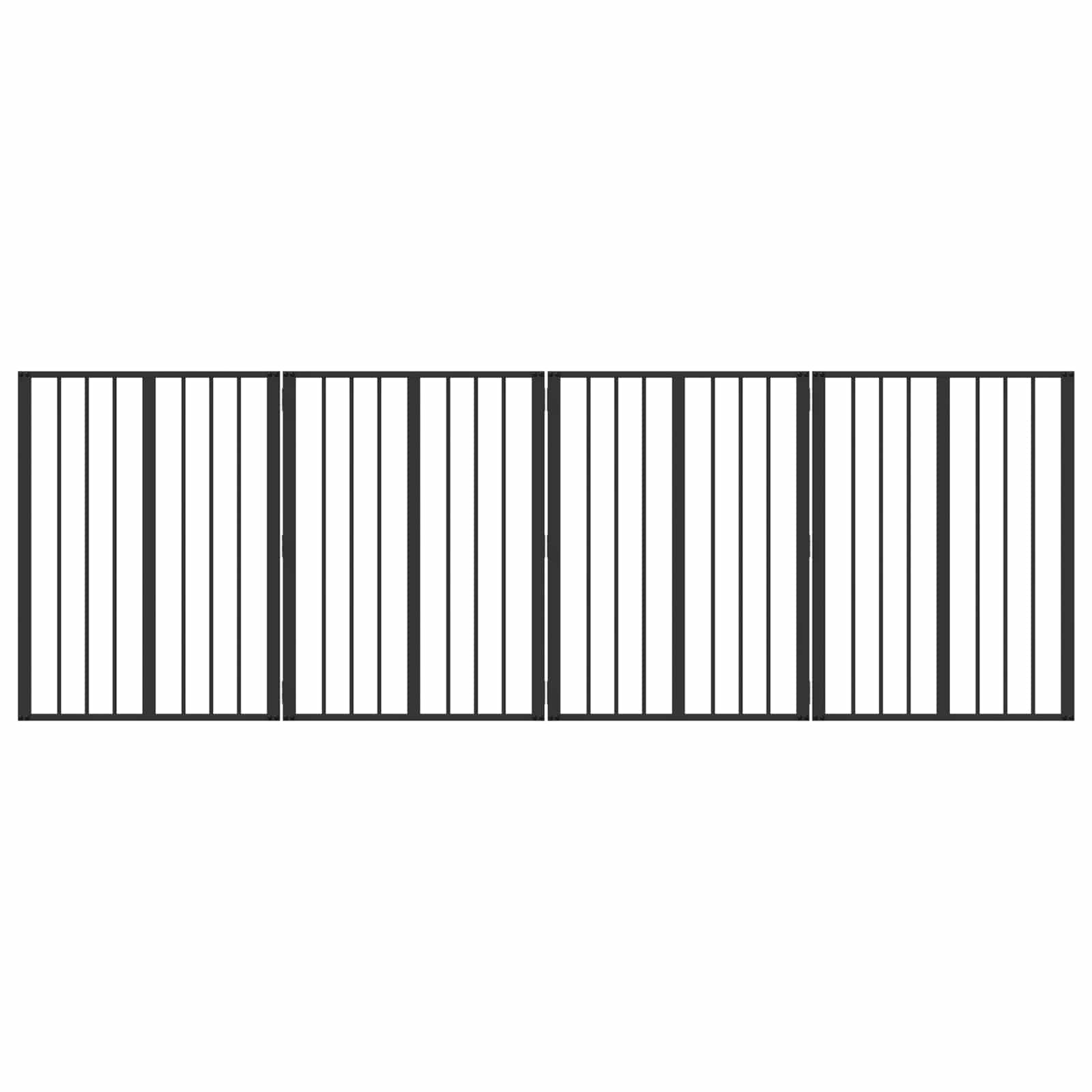 vidaXL Dog Gate 4 pcs Black 60 x 80 cm Galvanised Steel 2