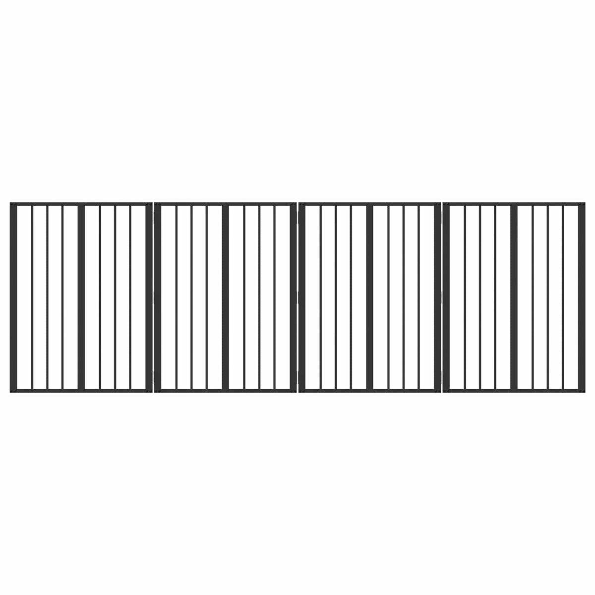 Dog Gate Black Galvanised Steel Width 60 cm 80 cm 4