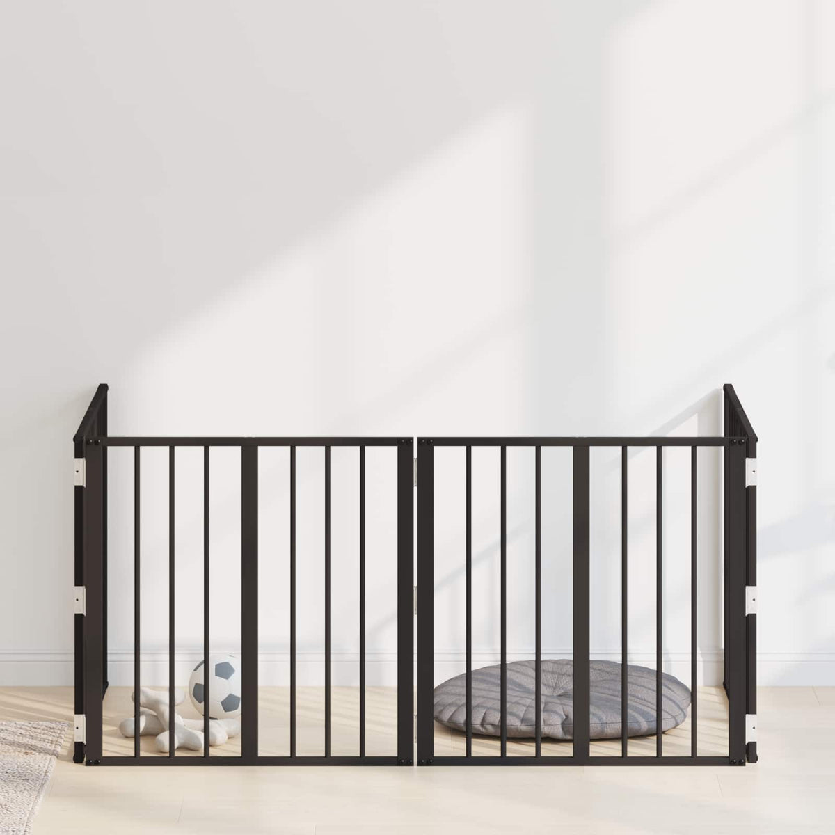 vidaXL Dog Gate Black Galvanised Steel Width 60 cm