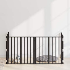 vidaXL Dog Gate Black Galvanised Steel Width 60 cm