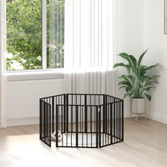 vidaXL Dog Gate Black Galvanised Steel Width 60 cm
