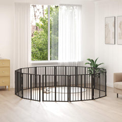 vidaXL Dog Gate Black Galvanised Steel Width 60 cm