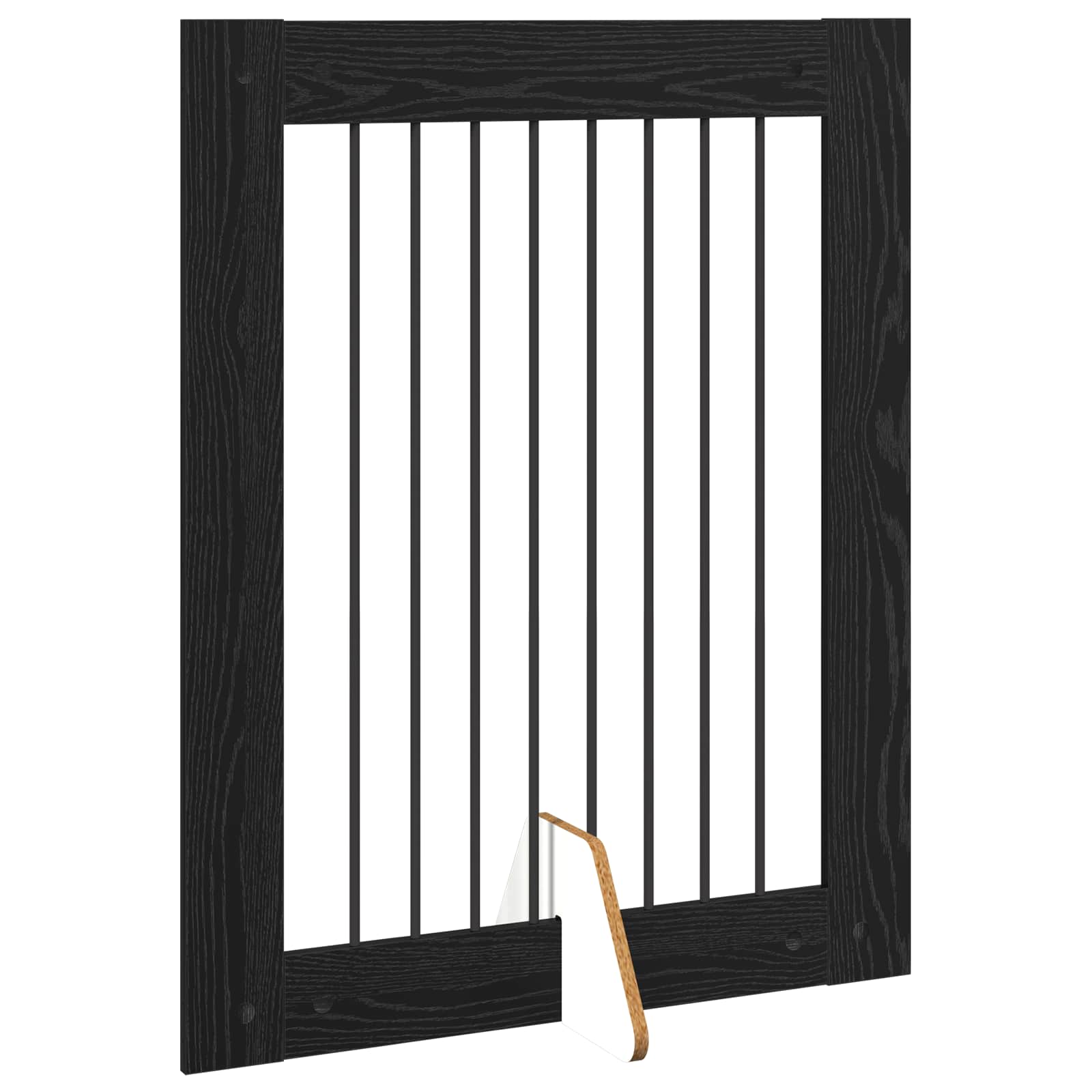 vidaXL Foldable Dog Gate with Stands 2 pcs Black Oak 160.5 cm 4