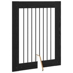 vidaXL Foldable Dog Gate with Stands 2 pcs Black Oak 160.5 cm 4