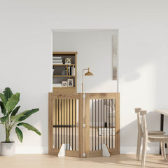 vidaXL Foldable Dog Gate with Stands 2 pcs Artisan Oak 160.5 cm 1