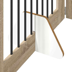 vidaXL Foldable Dog Gate with Stands 4 pcs Sonoma Oak 321 cm 5