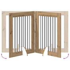 vidaXL Foldable Dog Gate with Stands 4 pcs Artisan Oak 321 cm 6