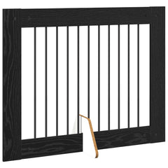 vidaXL Foldable Dog Gate with Stands 2 pcs Black Oak 200.5 cm 4
