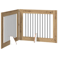 vidaXL Foldable Dog Gate with Stands 2 pcs Artisan Oak 200.5 cm 2