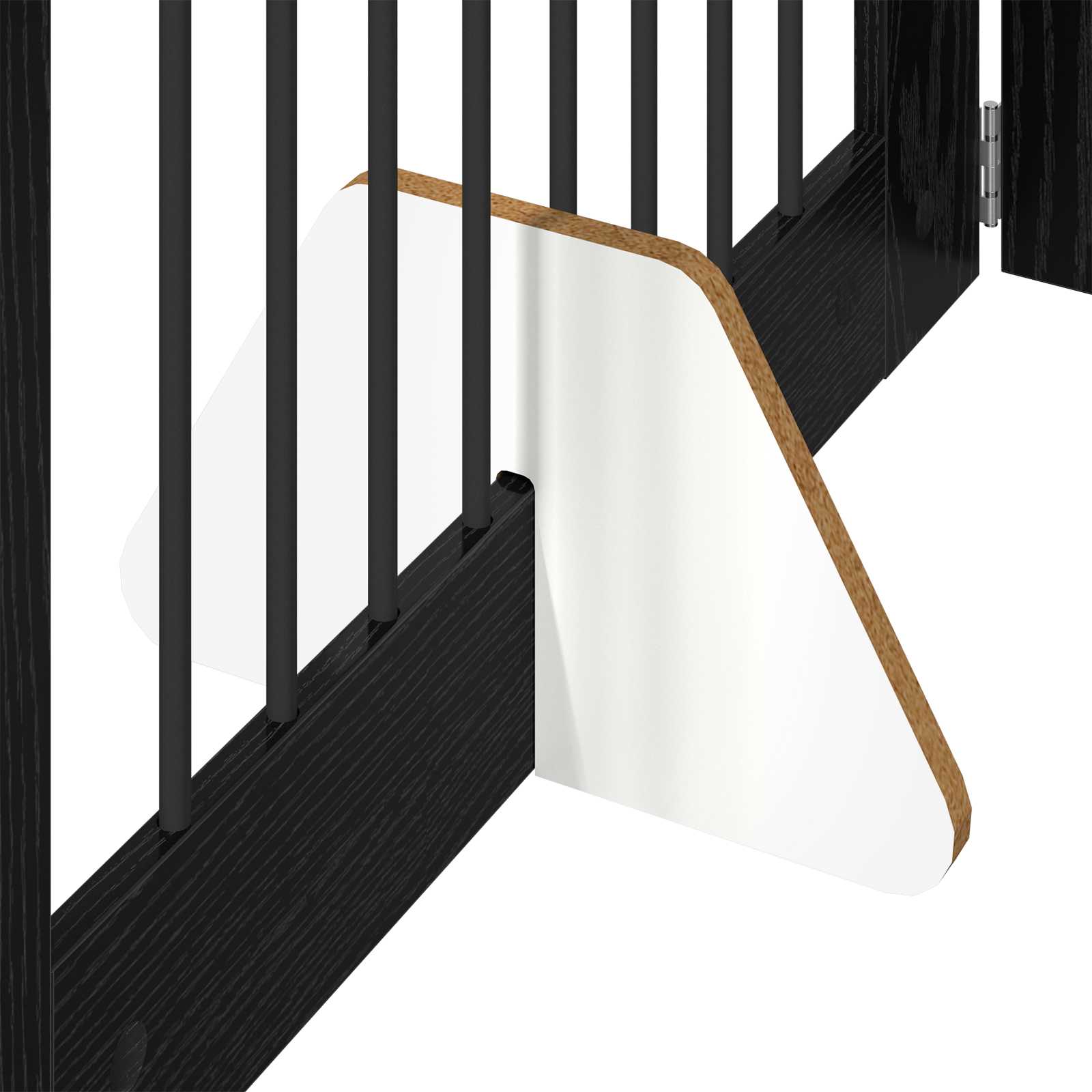 vidaXL Foldable Dog Gate with Stands 2 pcs Black Oak 160.5 cm 6