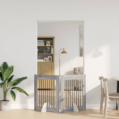vidaXL Foldable Dog Gate with Stands 2 pcs Grey Sonoma 160.5 cm 1