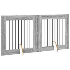 vidaXL Foldable Dog Gate with Stands 2 pcs Grey Sonoma 160.5 cm 3