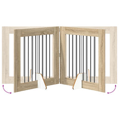 vidaXL Foldable Dog Gate with Stands 4 pcs Sonoma Oak 321 cm 6