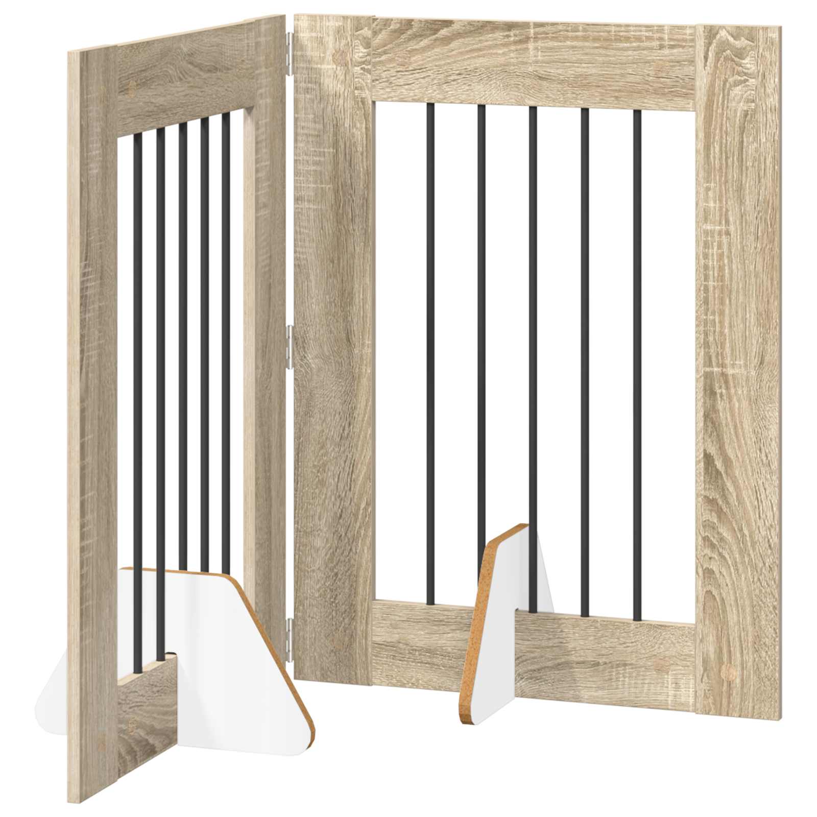 vidaXL Foldable Dog Gate with Stands 2 pcs Sonoma Oak 120.5 cm 2