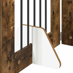 vidaXL Foldable Dog Gate with Stands 2 pcs Smoked Oak 120.5 cm 6