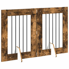 vidaXL Foldable Dog Gate with Stands 2 pcs Smoked Oak 120.5 cm 3