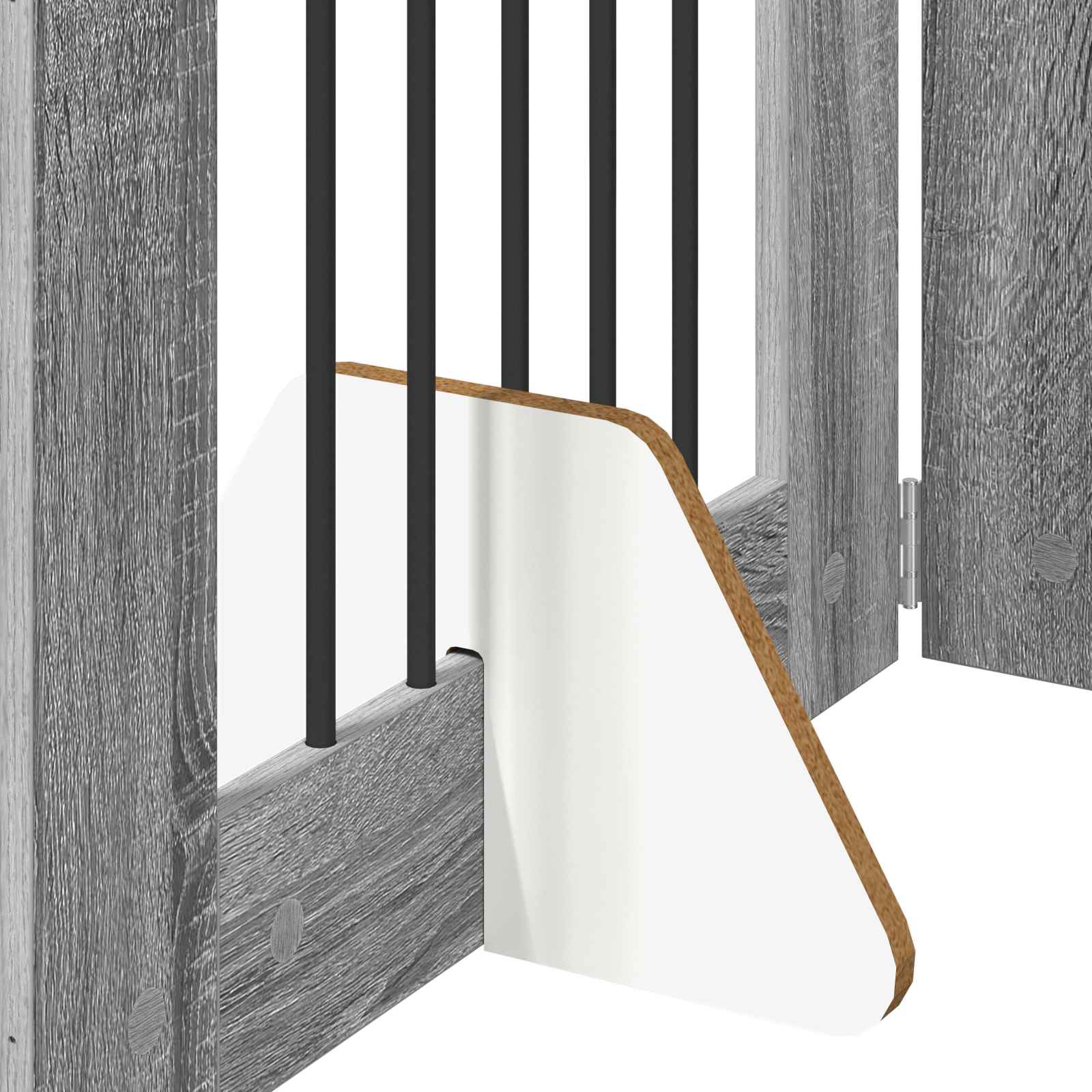 vidaXL Foldable Dog Gate with Stands 2 pcs Grey Sonoma 120.5 cm 6