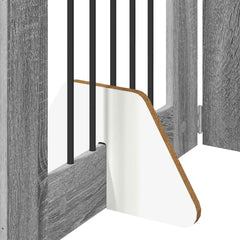 vidaXL Foldable Dog Gate with Stands 2 pcs Grey Sonoma 120.5 cm 6