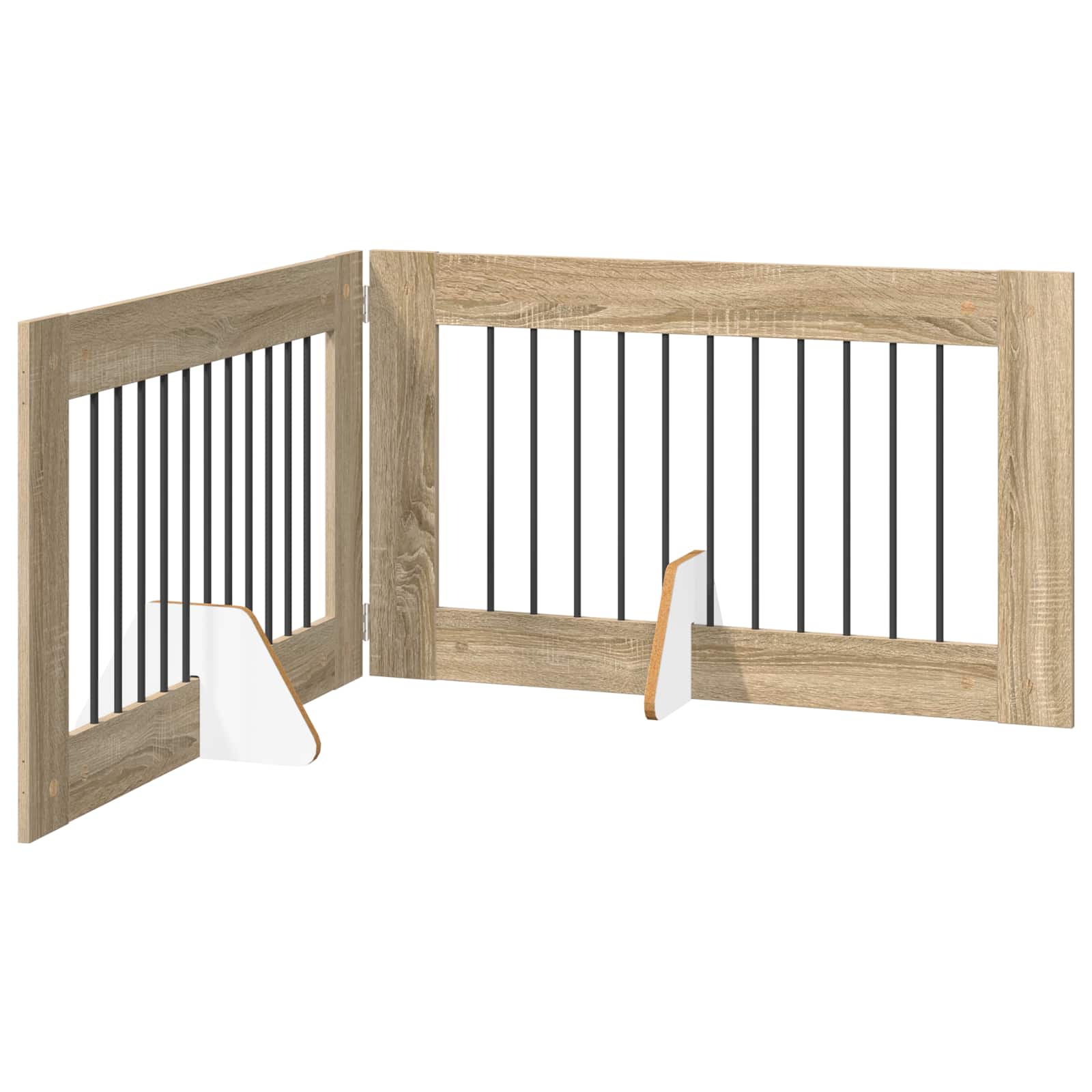 vidaXL Foldable Dog Gate with Stands 2 pcs Sonoma Oak 200.5 cm 2