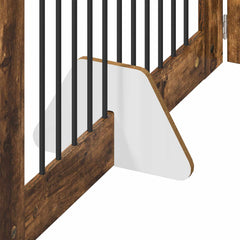 vidaXL Foldable Dog Gate with Stands 2 pcs Smoked Oak 200.5 cm 6