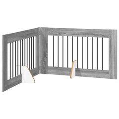 vidaXL Foldable Dog Gate with Stands 2 pcs Grey Sonoma 200.5 cm 2