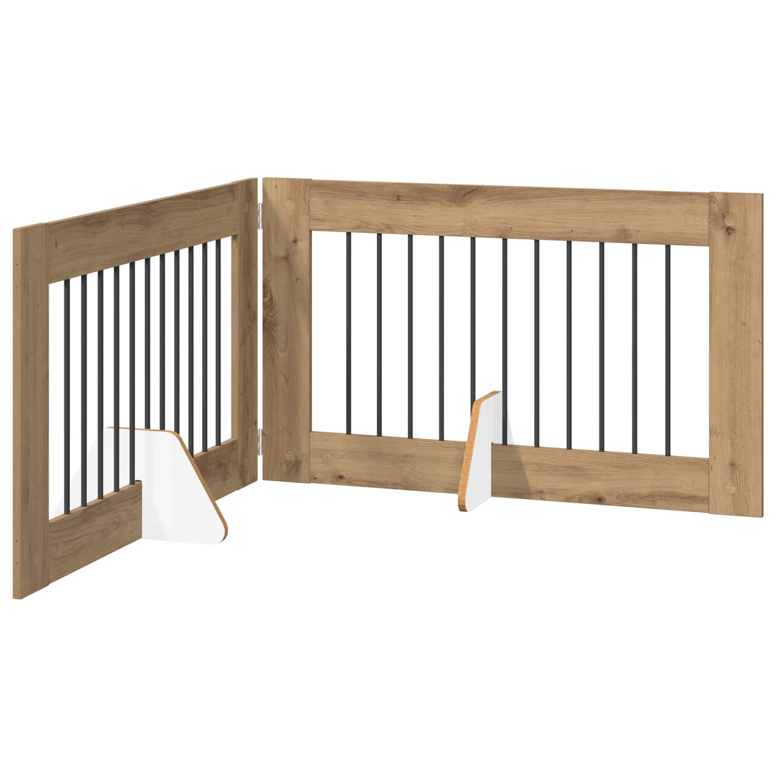 vidaXL Foldable Dog Gate with Stands 2 pcs Artisan Oak 200.5 cm 2