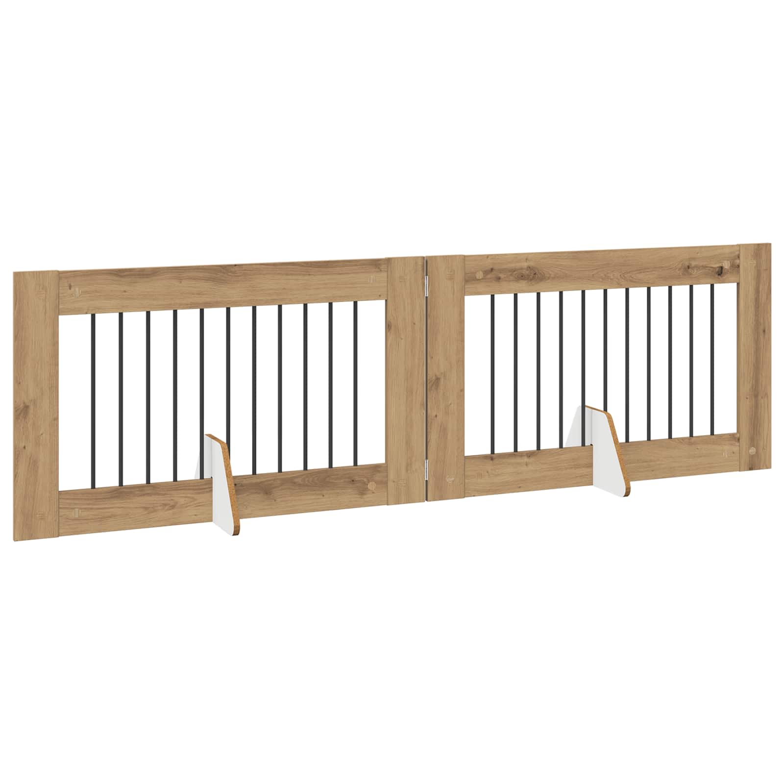 vidaXL Foldable Dog Gate with Stands 2 pcs Artisan Oak 200.5 cm 3