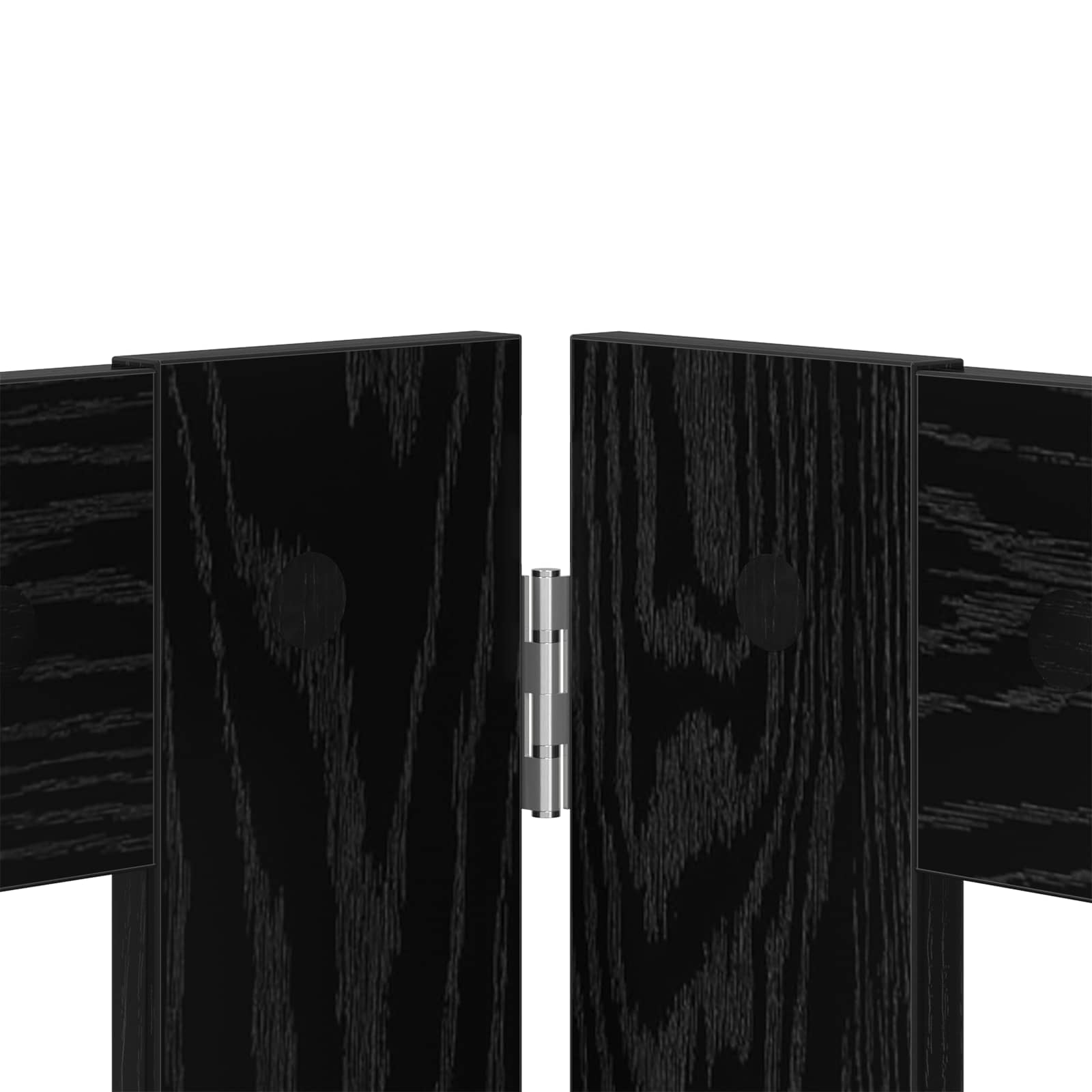 vidaXL Foldable Dog Gate with Stands 4 pcs Black Oak 401 cm 4