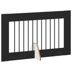 vidaXL Foldable Dog Gate with Stands 4 pcs Black Oak 401 cm 3