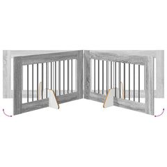 vidaXL Foldable Dog Gate with Stands 4 pcs Grey Sonoma 401 cm 6