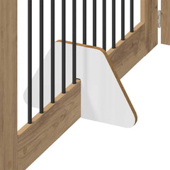vidaXL Foldable Dog Gate with Stands 4 pcs Artisan Oak 401 cm 5