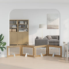 vidaXL Foldable Dog Gate with Stands 4 pcs Artisan Oak 401 cm 1