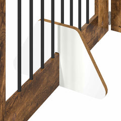 vidaXL Foldable Dog Gate with Stands 2 pcs Smoked Oak 160.5 cm 6