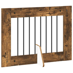 vidaXL Foldable Dog Gate with Stands 2 pcs Smoked Oak 160.5 cm 4