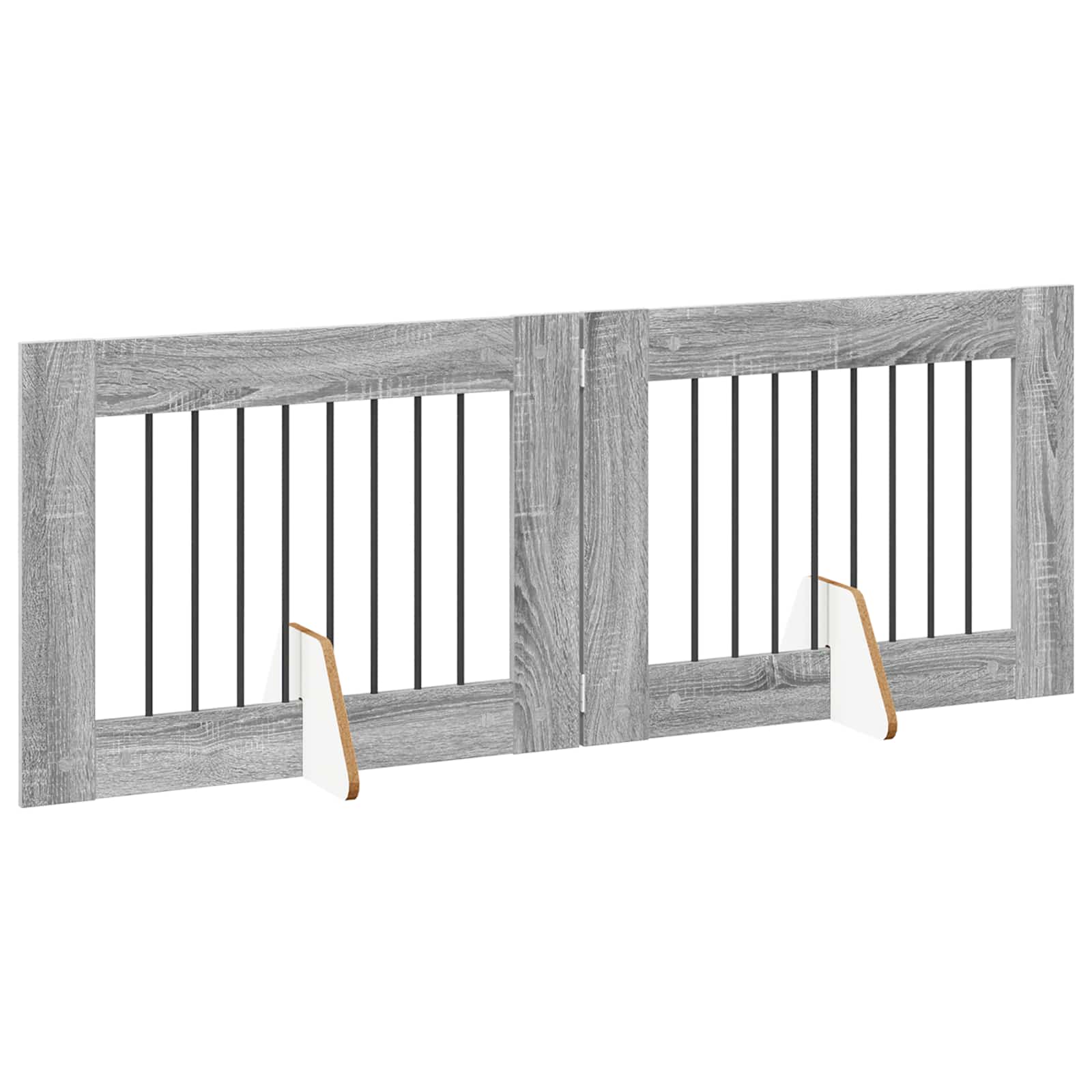 vidaXL Foldable Dog Gate with Stands 2 pcs Grey Sonoma 160.5 cm 3
