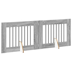 vidaXL Foldable Dog Gate with Stands 2 pcs Grey Sonoma 160.5 cm 3