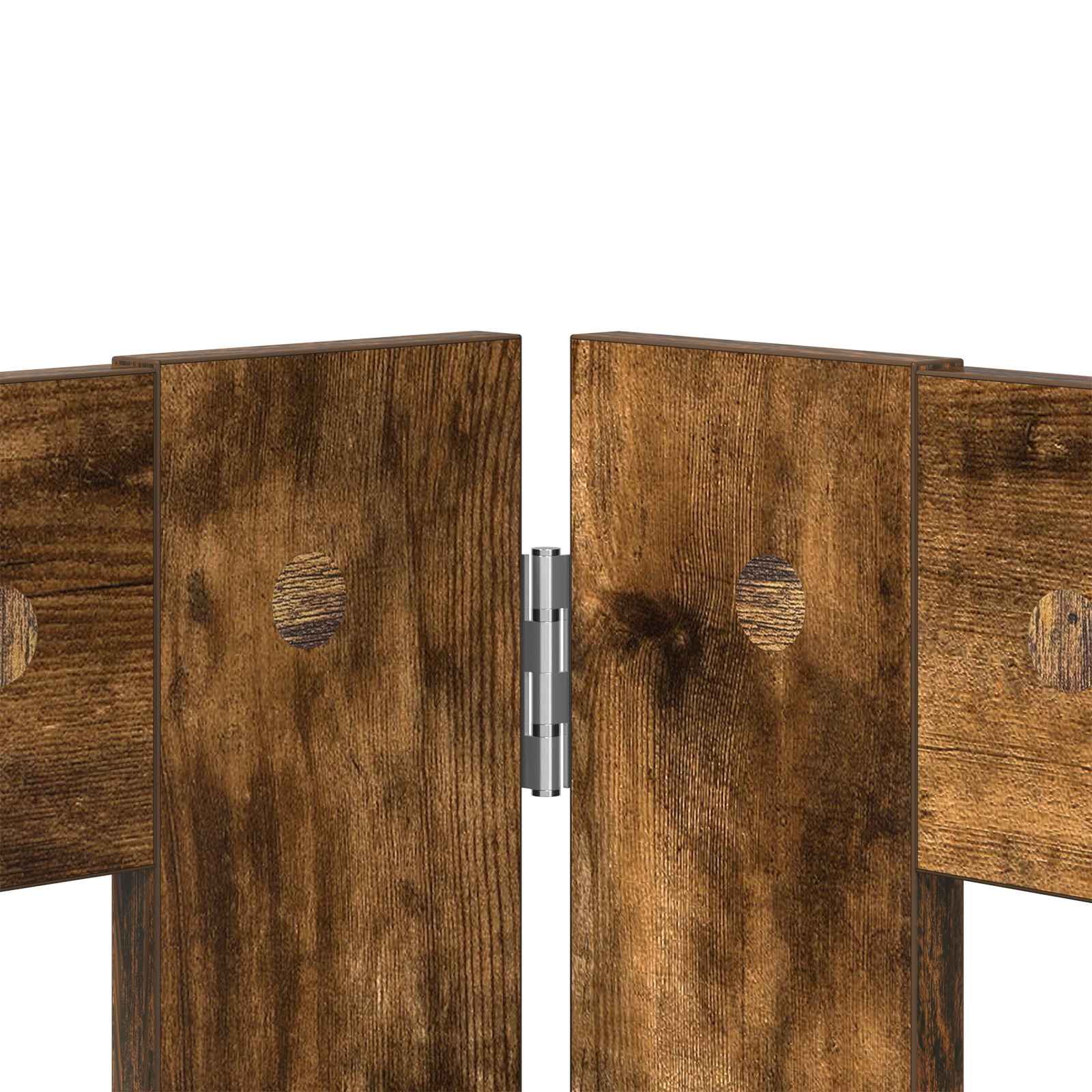 vidaXL Foldable Dog Gate with Stands 4 pcs Smoked Oak 321 cm 4