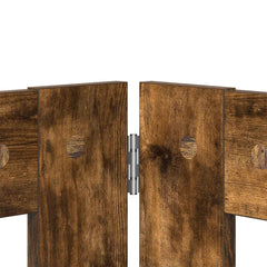 vidaXL Foldable Dog Gate with Stands 4 pcs Smoked Oak 321 cm 4