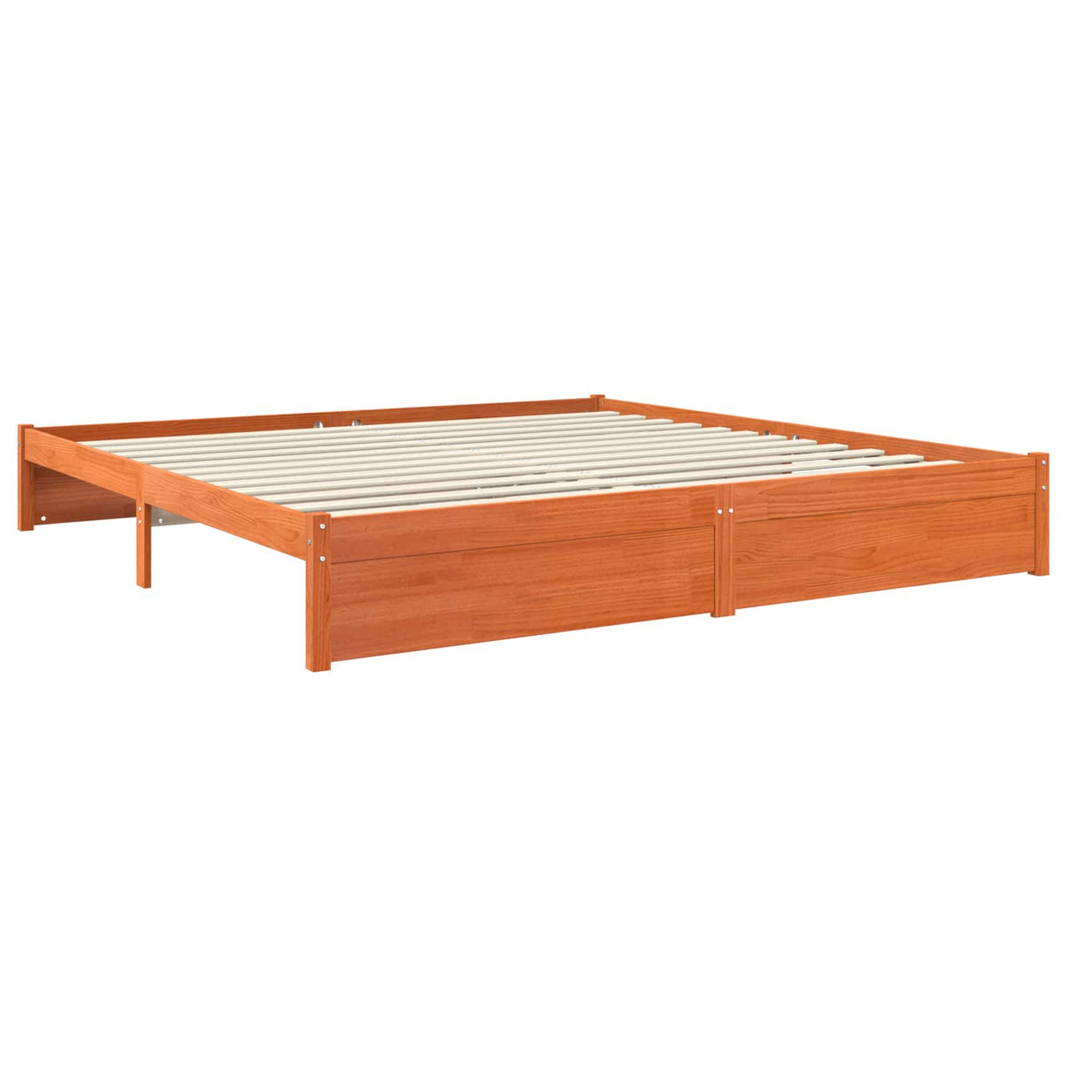 Bed Frame Solid Pine Wood Length 200 cm Wax brown 200 cm