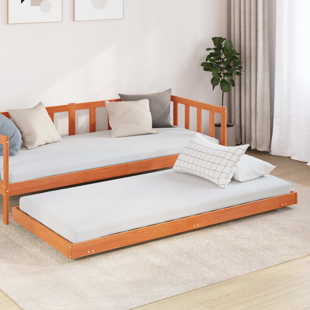vidaXL Bed Frame without Mattress Solid Wood Pine
