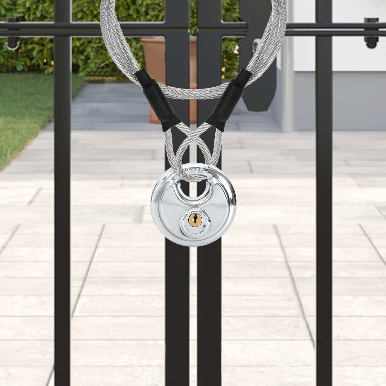 vidaXL Discus Locks with Keys 6 pcs Silver 9 x 2.8 x 9 cm 3