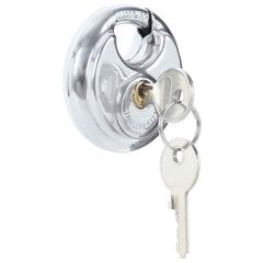 vidaXL Discus Locks with Keys 12 pcs Silver 9 x 2.8 x 9 cm 2