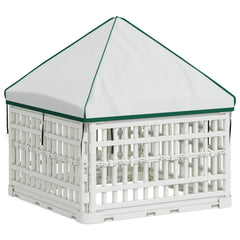 4 Panel Dog Playpen Plastic White with Roof 60 cm 82 cm 60 cm
